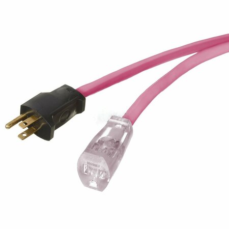 AMERICAN IMAGINATIONS 1181.1 in. Pink Plastic Lighted Single Outlet Cable AI-37227